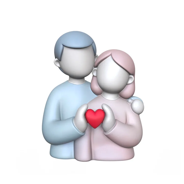 OEM পরিবেশবান্ধব কাস্টম সিরামিক ভালোবাসা মূর্তি — ভ্যালেনটাইন’স ডে সংগ্রহের জন্য হৃদয় ধরে থাকা জোড়া মূর্তি সজ্জা ও স্মারকী সামগ্রী, বাল্ক অর্ডার