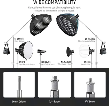 NEEWER C Stand with Boom Arm Pro 100% Stainless Steel Air Cushion Heavy Duty Photography Light Stand detail image