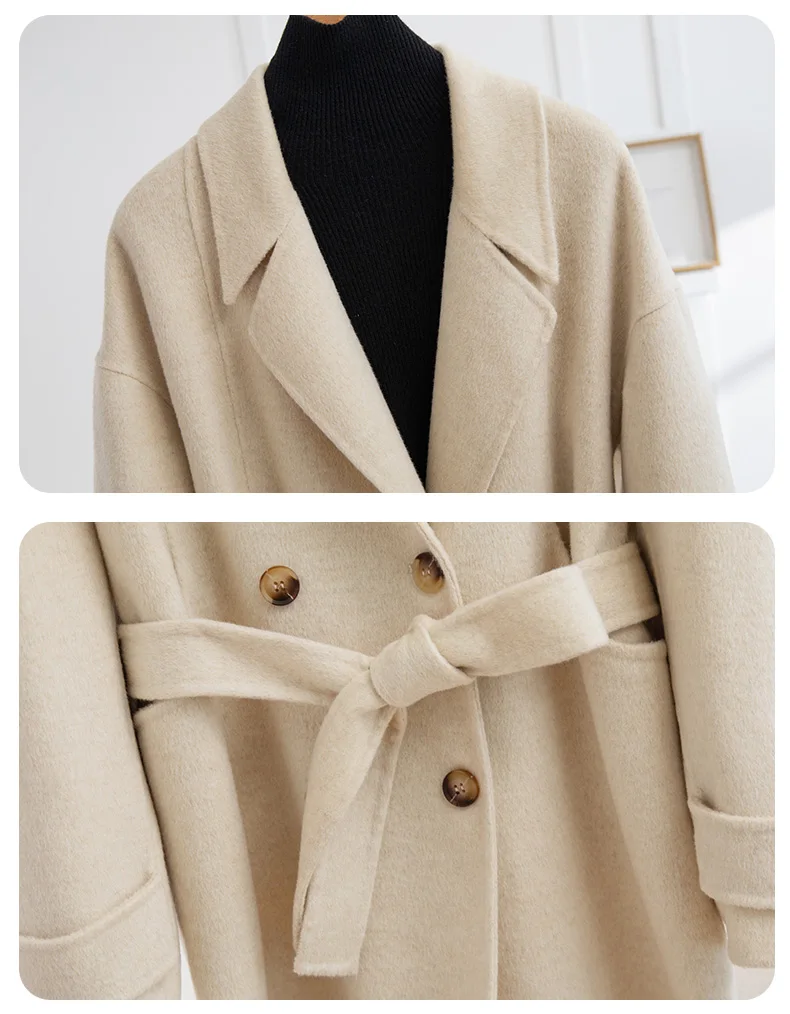 Wool coat styled