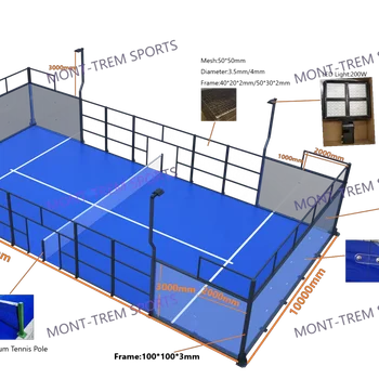 Panoramic Professional High Quality Steel Frame Customized Color Padel Tennis Court