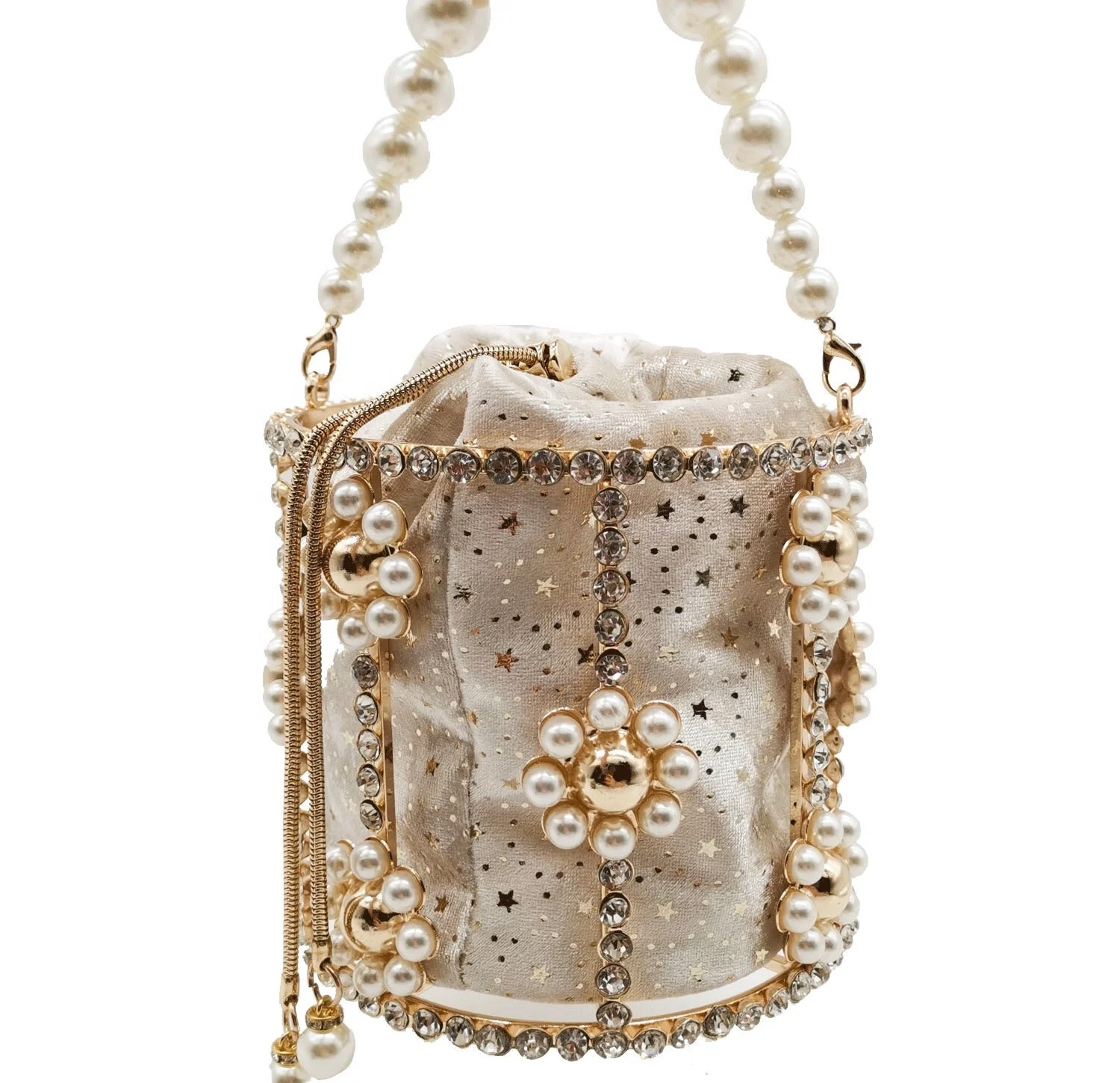 on-h89奢华水钻钻石钱包水晶女士手拿包女士珍珠水桶包