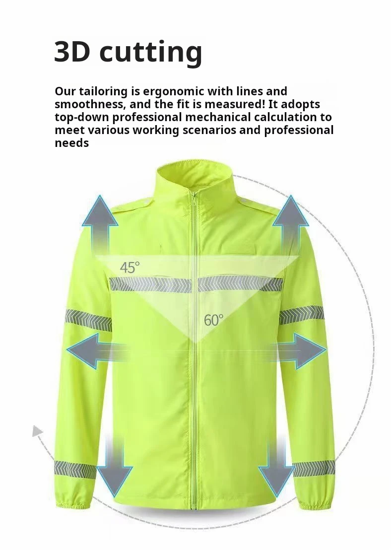 Sun Protection Safety Jacket Hi-Vis Lightweight Thin Windbreaker Jacket For Outdoor Worker