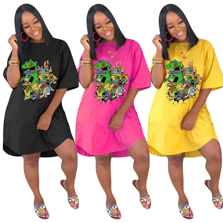 Middle Sleeve Ladies Dress Women 