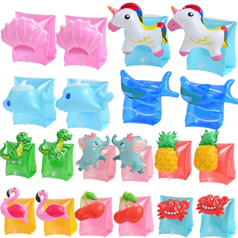 AYVRUOP Brassards De Piscine Enfant – Dessin Animé, Double Chambre, PVC Doux, Pompe Intégrée – Sécurité Bébé