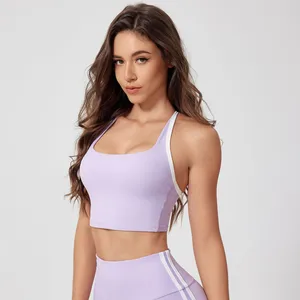 Custom Logo Activewear GYM Yoga Wear Sexy Ladies Running Backless Women Tank Top Sport  Bra for Women Girls Bra Sets