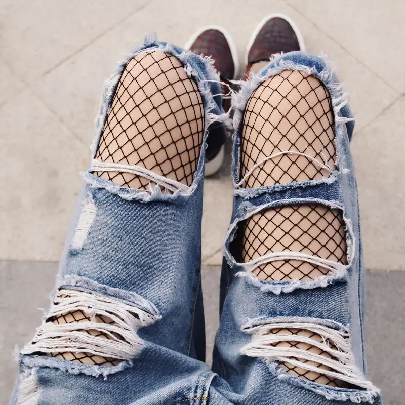 womens spring and autumn hollow sexy mesh basic