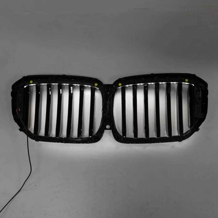 product tiypeor car double slats glossy black kidney center led mesh grille dual line front grille for bmw x5 g05 2019 932-4