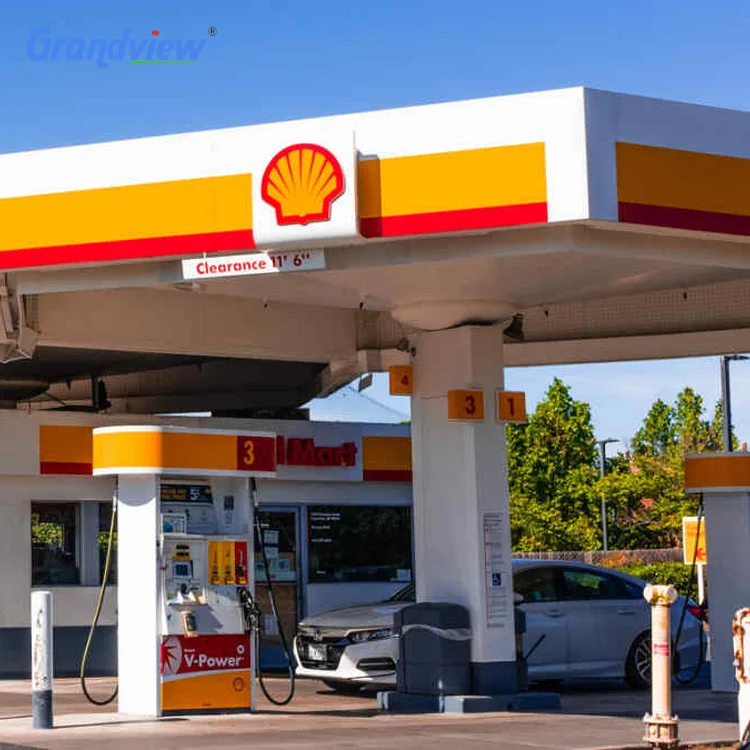 Custom Gas Station and Design Station Accessories Pylon Sign Frame Design Gas Station Canopy for Sale