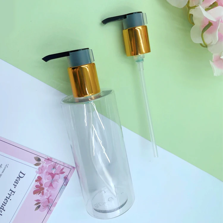 Gold Electroplated Plastic Lotion Pumps For Personal Skincare 24/410