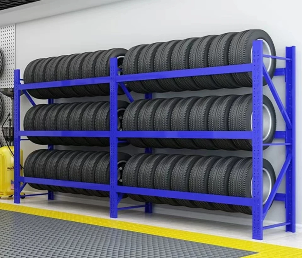 Factory Price Moveable Stackable Shelf Adjustable Medium Duty Storage Tire Rack System
