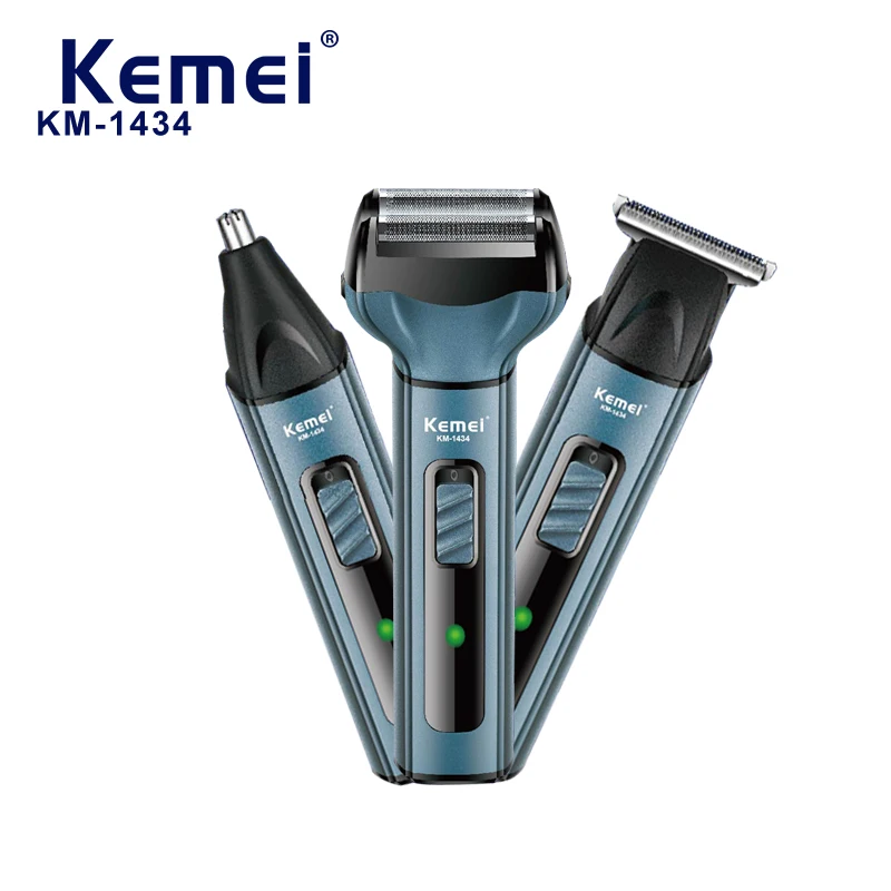 Multi Functional Beard Shaving Machine Multi Purpose Razor Kemei KM-1434 3 In 1 Shaver Nose Beard Shaver Trimmer