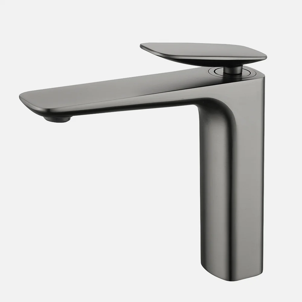 gun grey classic desk mounted gold washroom basin mixer faucet tap