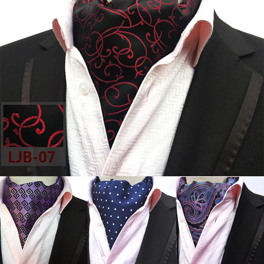 Cravat Ties for Men Polka Dots Cravat Wedding Party Casual Ascot Tie