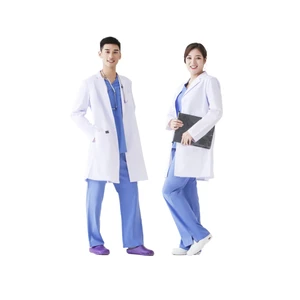 Women's Hospital Lab Coat with Phone/Tablet Pockets Woven Fabric Concealed Snap Closure Classic Fit 39" Length