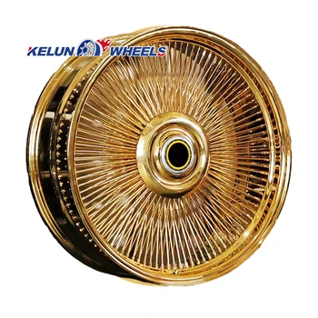 Forgiato Manufacturer 5*114.3/120.65/127/139.7 6*139.7  All gold Forged spoke Rims  Wire Wheel