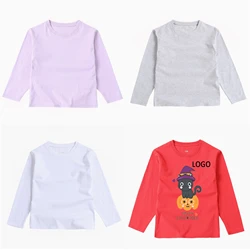 Long Sleeves Tshirt for Teen Girls Bleached Kids Tees Baby Unisex Blank Homewear T Shirt