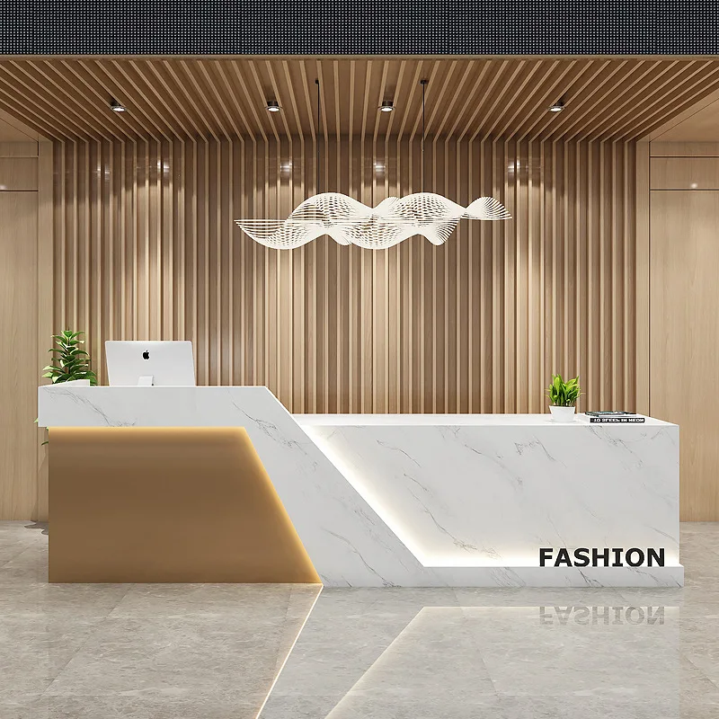 Inconceivable Design Marble Stone Table Salon Reception Counter Desk Beauty Custom Design Reception Table