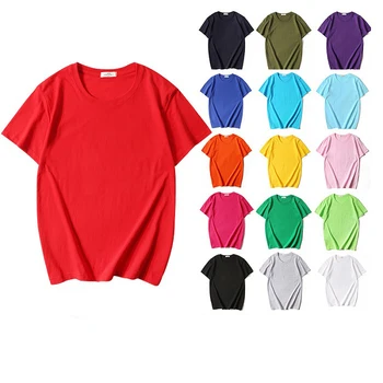 2022 New Design Custom Logo Tee Shirt 100% Organic Cotton Plain Color Oversized Basic T Shirt Men's T-Shirts