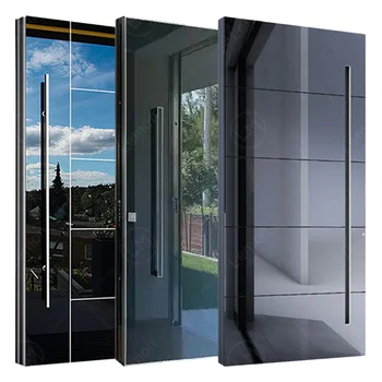 ALUFRONT Security Anti-Theft Door Modern Design Aluminum Courtyard Villa Front Doors Design
