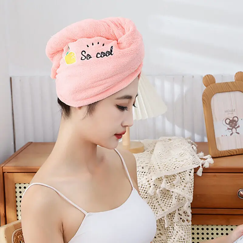 Strong Absorbent Head Scarf Women Shower Cap Dry Hair Cap Rapid Drying Towel