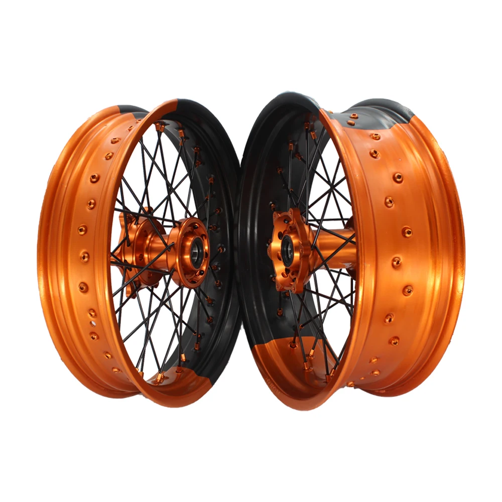 EXC SX SXF Orange Black Rim Orange Hub Bicolor Rims Supermoto Wheels for KTM