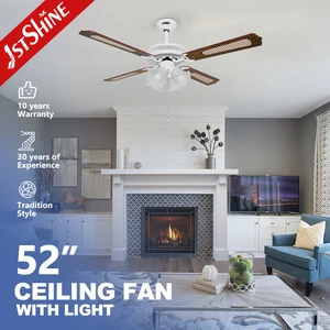 1stshine Ceiling Fan 4 MDF Blades 3 Speeds AC Pure Copper Energy Saving Ceiling Fan with Pull Chain