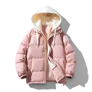 Unisex River Dolphin Coat, Long Sleeve Quilted Winter Down Jacket with Hood, Parka Jacket