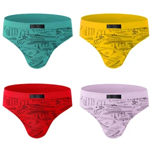 Ropa Interior Para Hombre Mens Cotton Underwear No Fly Pouch Sexy Briefs Men Pattern Underpants Wholesale