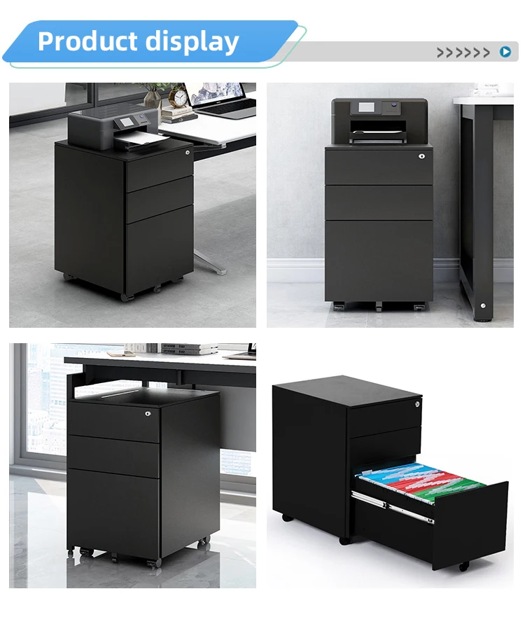 Factory Good Price Steel Under Desk 3 Drawer Metal Office Movable A4