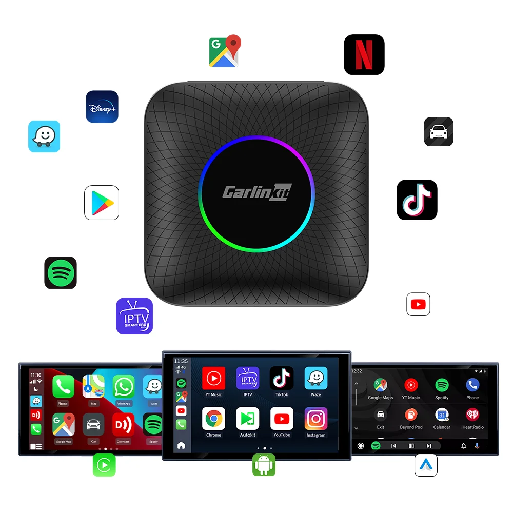 Carlinkit Tbox Ambient LED Carplay 64gb - Universal Android System