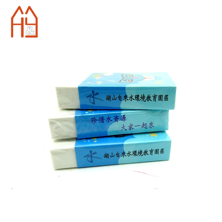 Environmental protection non-toxic eraser factory, custom printed on the wrapping paper green eraser