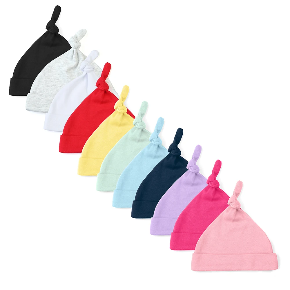 LANYE 100% простые хлопковые детские шапки унисекс, мягкая хлопковая Высококачественная детская шапка с узлом