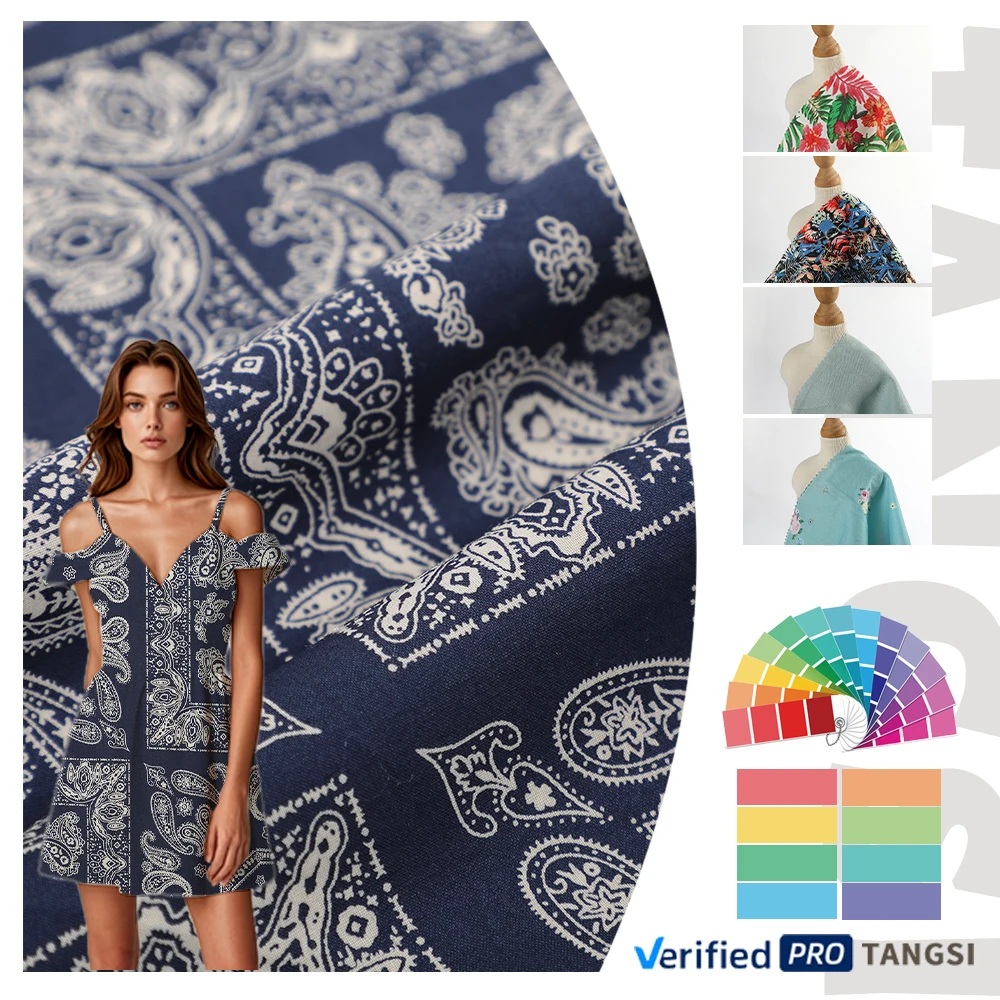 High Quality Eco-friendly Jacquard Rayon Viscose Fabric Organic Woven for Girls' Clothing-for Dresses and Shirts