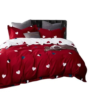 Flower Pattern Four-Piece 200*98 100% Cotton Skin-Friendly Cotton Bedding Set, Four-Piece Bedding Set