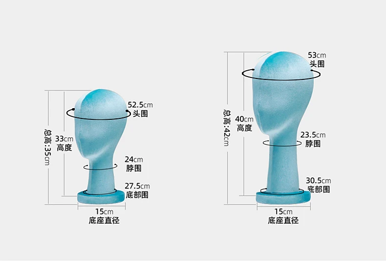 Luxury Hat Stand Headband Female Head Wig Manikin Head Round Base Rose Red Long Neck Velvet Mannequin Head for Wig