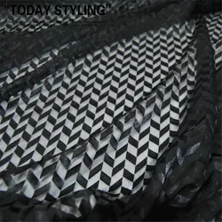 Black Fashion Clear Grain Silk Burn Out Fabric Opal Grid Sexy Casual Factory Direct Sale for Dress Suit Costume Shawl