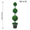 Artificial Triple Boxwood Ball Topiary Tree Dark Green