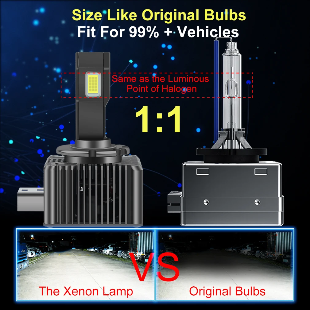 D Series Car Led Headlights Bulb Canbus D1S D1R D2S D2R D3S D3R D4S D4R D8S  Connect to Ballast Automotive Led Lights