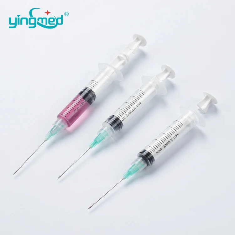 Medical Disposable Sterile Self Destructive Syringe Vaccine Injection Syringe with Needle