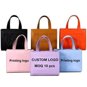 Tote Bag PU Protect Black People Small Shoulder Bag Luxury Print Custom logo Summer Crossbody Purse And Handbags for Women