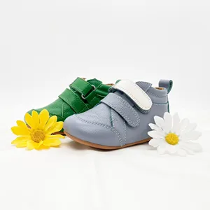 Professional Custom 100% Genuine Leather Sport Hook&Loop Children Shoes