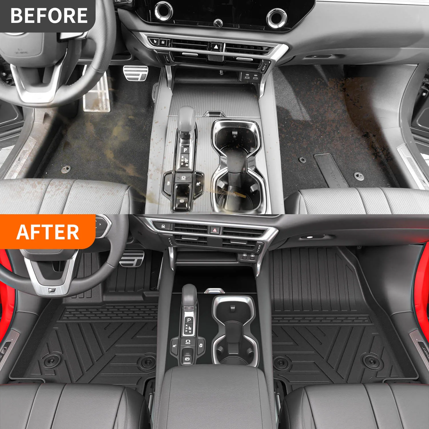 Rear Cargo Mat Rear Backrest Mat Floor Mat Compatible With 2023-2025 Lexus RX350 RX450H Durable TPE Floor Liner