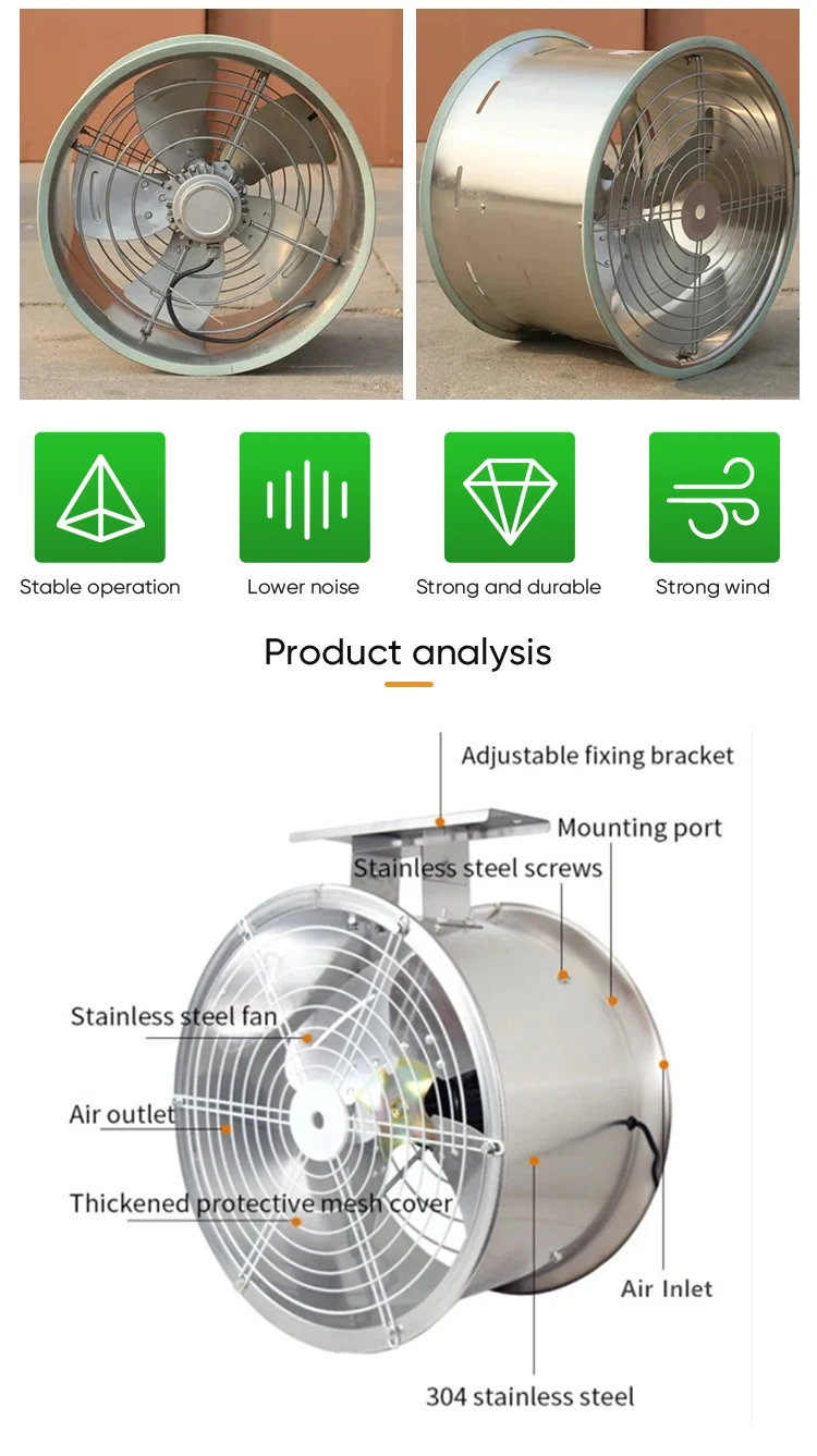 Electric Roof Axial Fan, Stainless, Steel, 500mm, 250W - detail 10