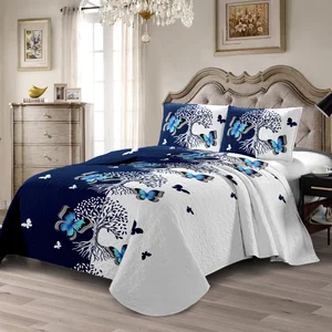 Quilting Ultrasonic Three-piece Bedding Set - Quilt Cover Set for Bedroom Decoration. Factory Wholesale. High-quality.