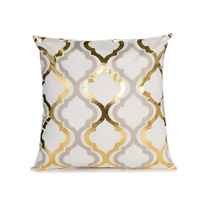 Plant Leaves Cushion Cover Gold Foil Printing Velvet Pillow Case Cushion Covers for Sofa Car Home Decor