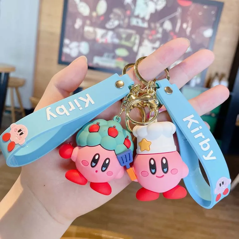 Wholesale New Arrival Doll Key Ring Ornaments Rubber Cartoon Lovely 3D Kirby  Keychain Luxury Fashion Women Girls Bag Decoration Custom From 