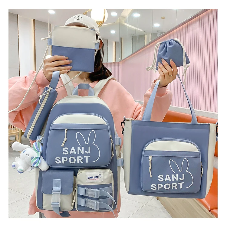 Hot sale Fashion high quality school   bag backpack set school bag girls schoolbags lovely college style  Travel  bag