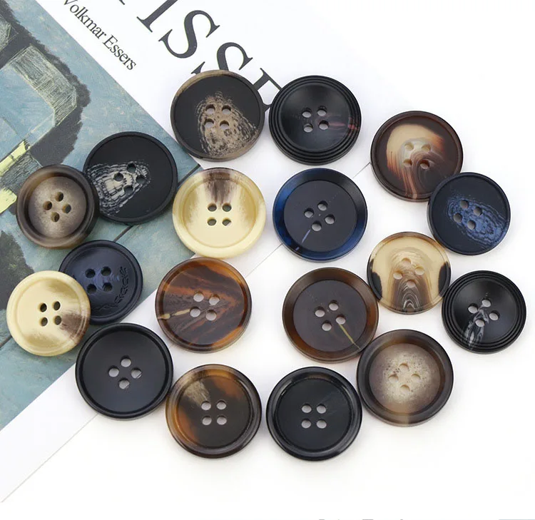 11mm Brown Shirt Style 4 Hole Button - Totally Buttons