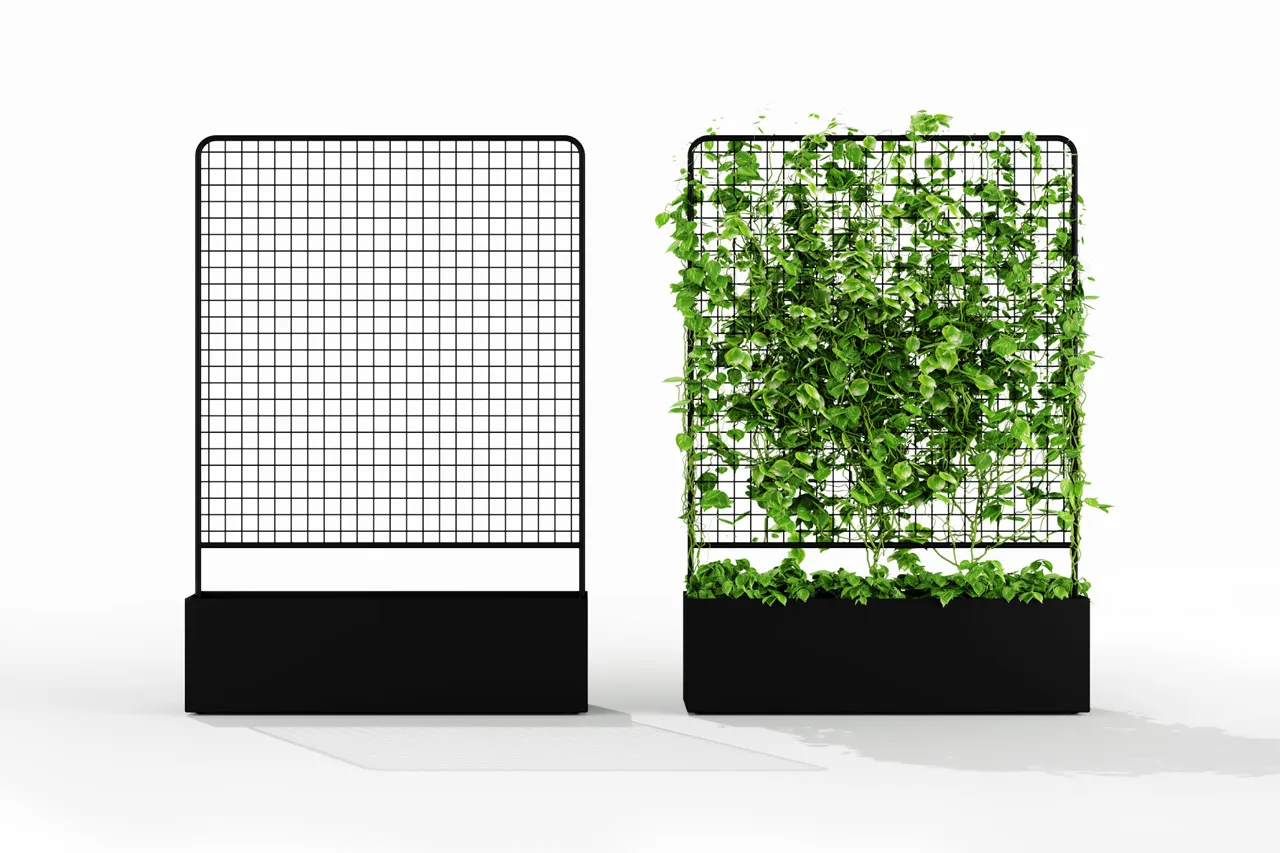 Modern Design Metal Planter Box with Screen