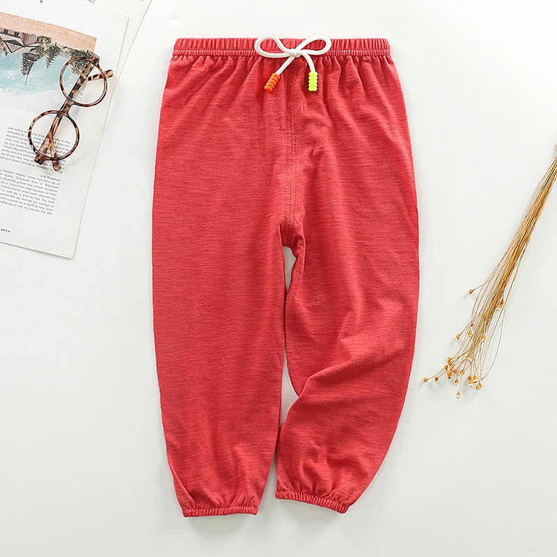 Детские хлопковые Пижамные штаны детские от комаров шаровары для мальчиков и девочек домашняя